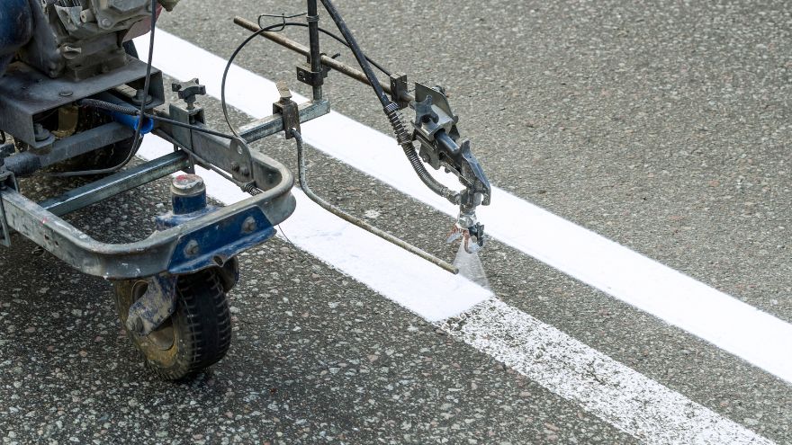 Máquina Marcadora De Líneas Con Cinta Para Canchas - Para Baloncesto, Estacionamiento, Fácil Y Preciso