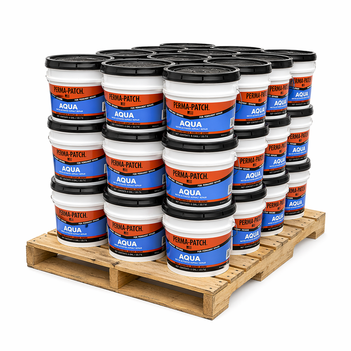 Perma-Patch Aqua™ – 50 lb Pail Pallet - Water-Activated Permanent Asphalt Repair 12, 24, 36