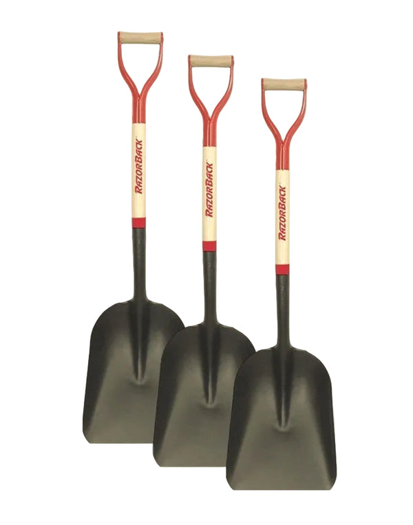 Hood Handle Razorback #2 Steel Scoop | Bundle Pack | Wood Handle | Steel D Grip | Shovel ...