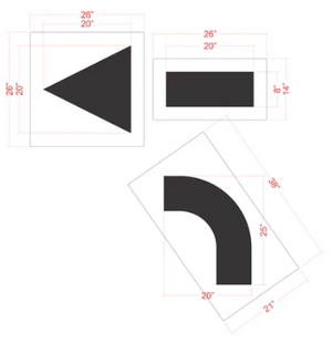 Standard 42" Arrow Stencil Kit - 1/8" Pro Grade LDPE