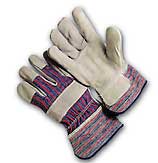 Leather Palm Gloves w/ Safety Cuff- 12 Pack