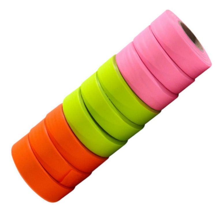 12 Rolls Orange Flagging Tape – 300ft Each – Non-Adhesive Plastic Ribbon